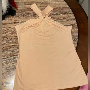 Yellow cross neck tank top